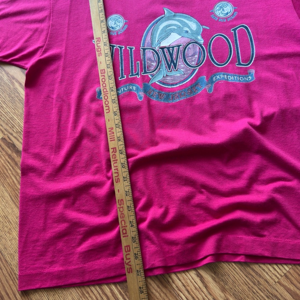 Vintage Wildwood New Jersey dolphin graphic XL‎ pink Made in USA single stitch - Picture 4 of 8